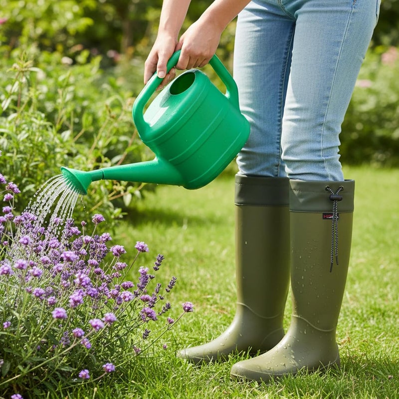 Hisea Womens Rubber Rain Boots Waterproof Packable Tall Garden Boots Lightweight Mud Boots - Image 5